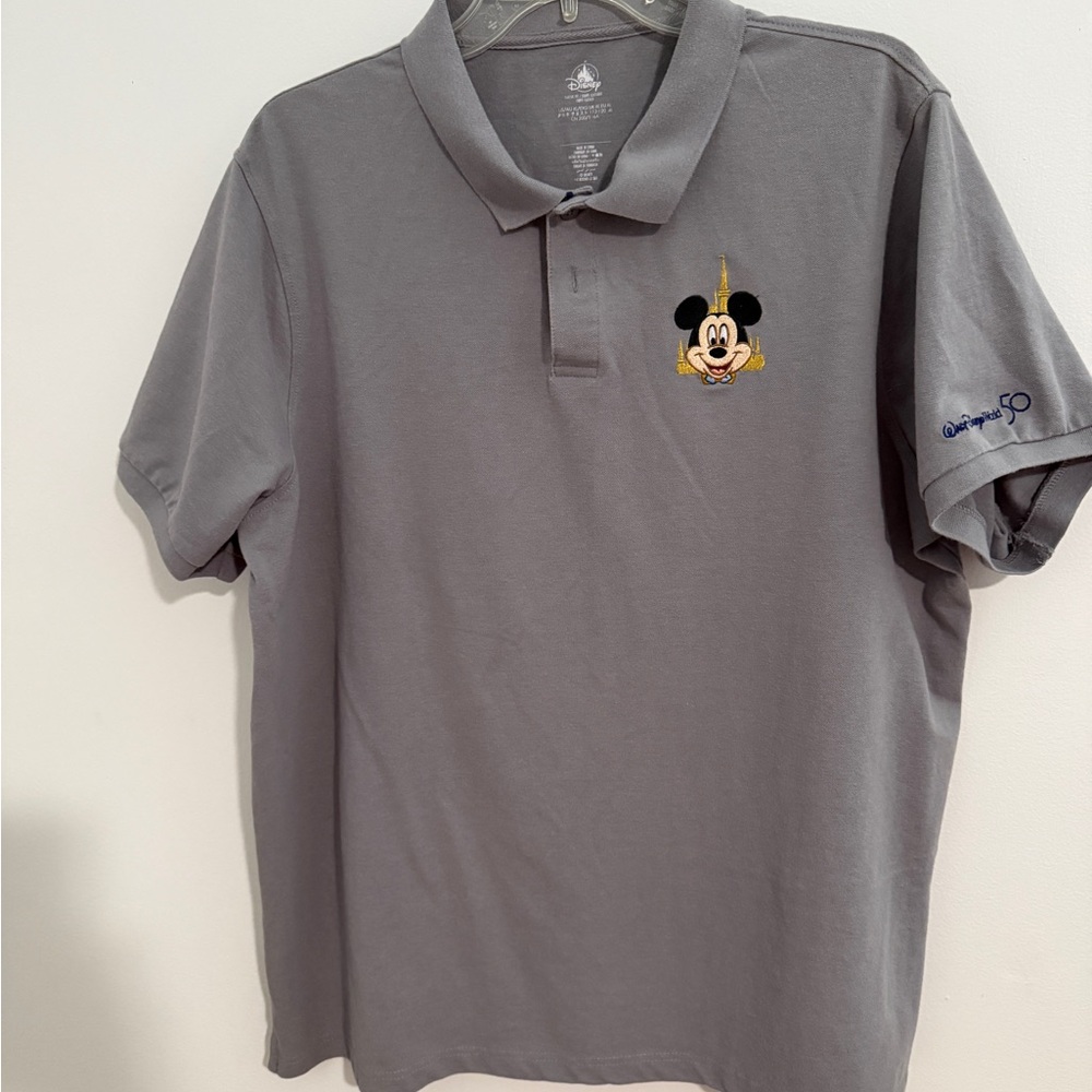Disney Gray Polo Shirt with Mickey Mouse